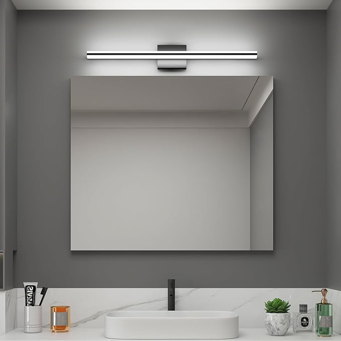 SOLFART Bathroom Vanity Light Matte Black 32 Inch LED Lights for Bathroom 6000K Wall Light Fixtures ND