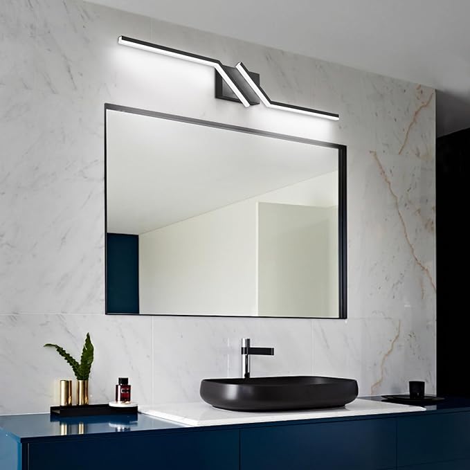 ZUZITO 40 inch Black Bathroom Vanity Light Modern Vanity Lighting Dimmable LED Lights for Bathroom 6000K Cool White