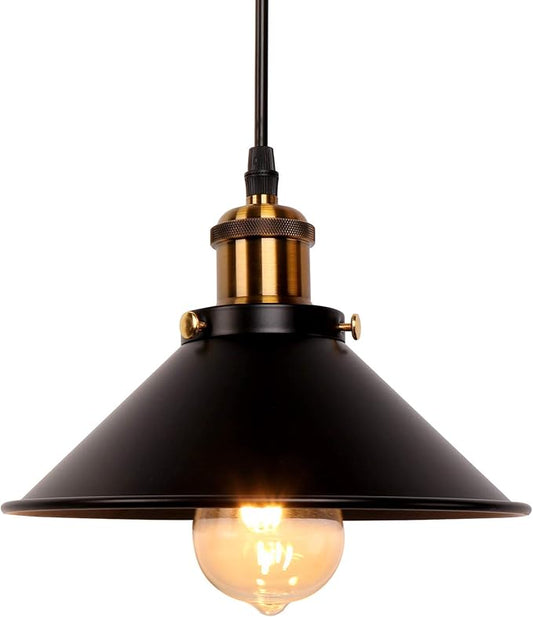 Newrays Industrial Retro Black Iron Kitchen Restaurant Bar Balcony Hanging Pendant Light (1 Pack)