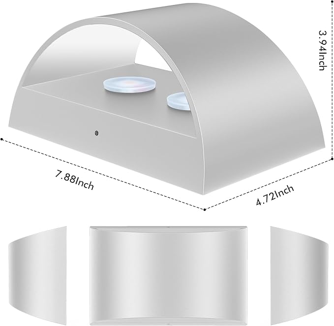 Wall Sconces Set of Two | Modern LED Indoor Wall Lights,Up and Down Wall Mount Light,Aluminum,Hardwired,Dimmable, Warm White 3000K, 1400Lm