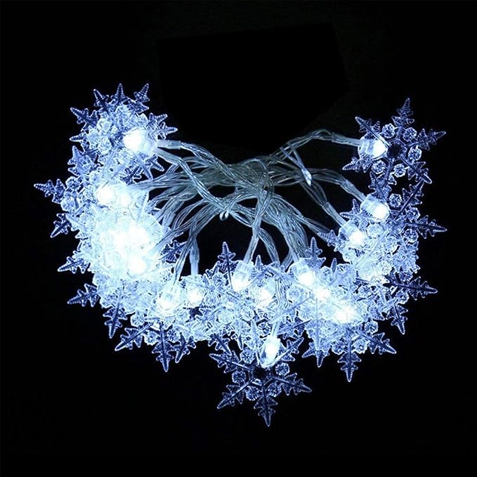 LED Curtain Lights,19ft/6M 96 LED Snowflake Curtain String Lights Plug-in Memory Window Curtain Lights with 8 Modes Decoration for Christmas, Wedding, Party,Wall, Home Decorations (White)