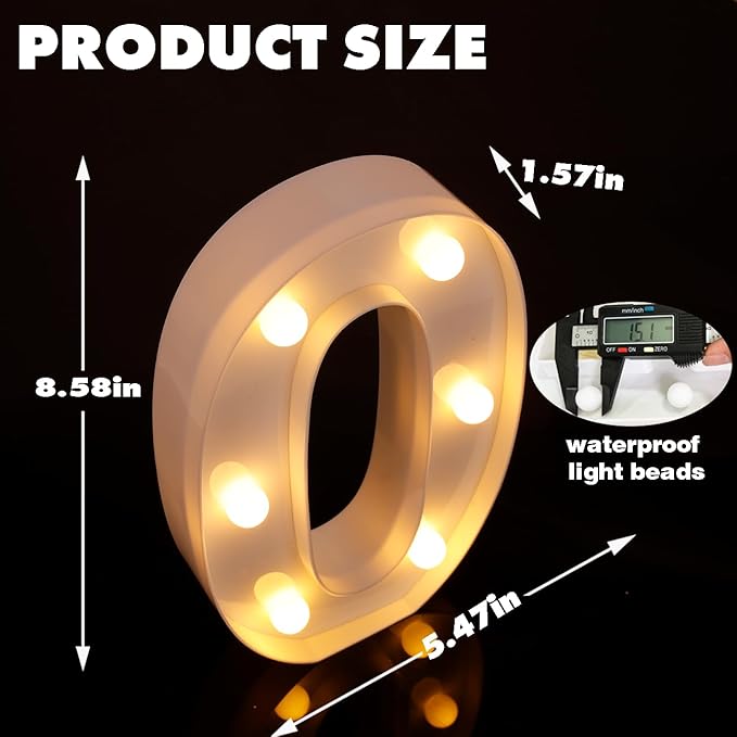 LED Marquee Numbers, Small Light Up Numbers for Party, 8.58 Inch Battery Powered Lighted Number for Birthday, Night Light, Table or Home Decor (Number 0)