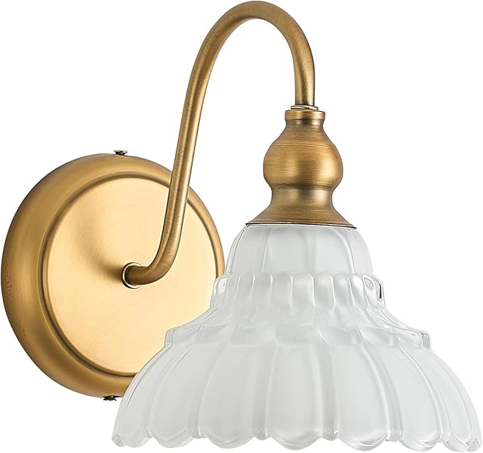 Modern White Glass Bathroom Wall Sconces Bedroom Vintage Wall Sconce Light Wall Light Fixtures for Hallway Kitchen Dress Room