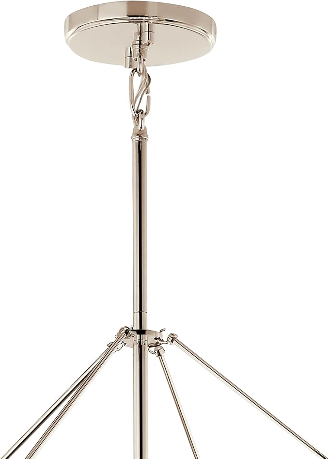 Kichler Eisley 8-Light Foyer Pendant, Soft Modern Light in Polished Nickel and Black, Sloped Ceiling Compatible, for Foyer (40.25" x 28.25" x 28.25"), 52628PN