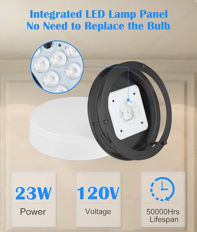 2 Pack Black Ceiling Light, 10 Inch Flush Mount LED Ceiling Light Fixture - Matt Black Bathroom Bedroom Lights LED 2700K/3000K/3500K/4000K/5000K Adjustable Hallway Ceiling-Light, 17W