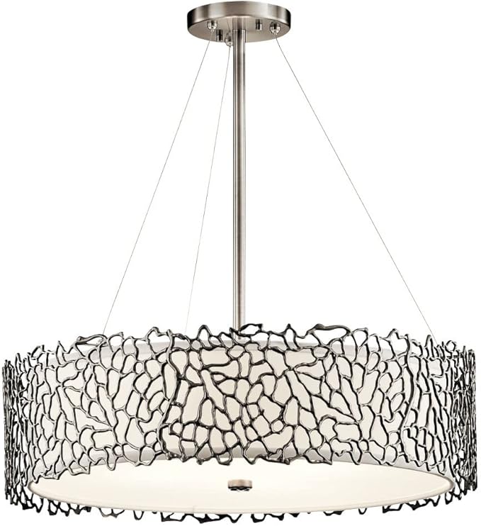 Kichler 43347CLP Silver Coral Chandelier/Pendant 4-Light, Classic Pewter