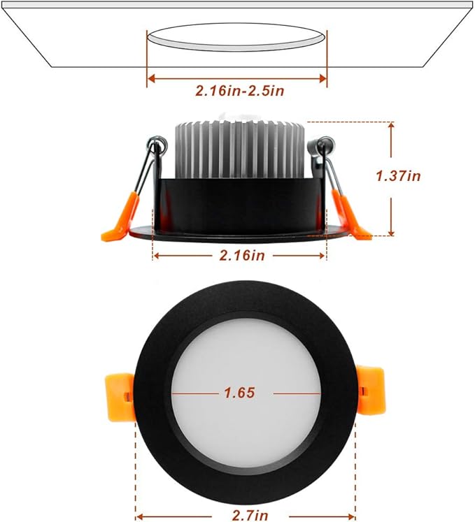 YGS-Tech 2 Inch LED Recessed Lighting, Dimmable Downlight 3W(35W Halogen Equivalent), CRI80, 2700K Ultra Warm White Ceiling Light with LED Driver(10 Pack)