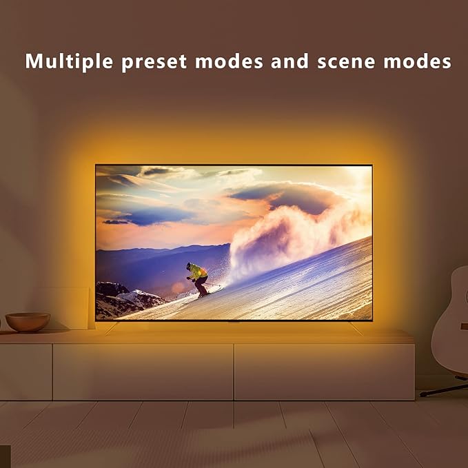 dalattin 12.5ft Led Lights for TV, 40-55 Inch USB RGB LED Strip Lights, TV Backlight with Remote Built-in MIC Music Sync, Bluetooth APP Control Led Lights for Gaming Bedroom, HDTV Mood Lighting