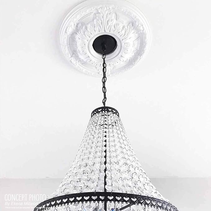 15 3/4"OD x 3 7/8"ID x 3/4"P Berkshire Ceiling Medallion (Fits Canopies up to 7"), Hand-Painted Ultra Pure White