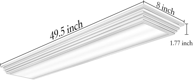 FAITHSAIL Dimmable 4FT LED Wraparound Light, 3 Color Temperature 3000K/4000K/5000K CCT 50W 5500LM 4 Foot Kitchen LED Light Fixture, Flush Mount 48 Inch Linear Ceiling Lighting Fixture, 2 Pack