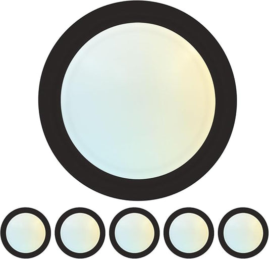 LUXRITE 6 Inch LED Disk Lights, Dimmable Flush Mount Ceiling Light, 5CCT Selectable 2700K 3000K 3500K 4000K 5000K, 12.5W, 1000LM (Black, 6 Count (Pack of 1))