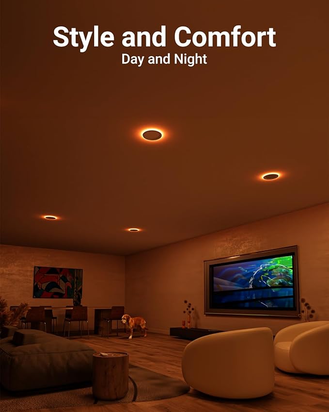 Sunco 12 Pack 6 Inch LED Recessed Light with Night Light, Flush Mount Ceiling Light, Baffle Trim Slim Can Lights, 1500 LM, Selectable CCT 2700K/3000K/4000K/5000K/6000K, Dimmable, 14W=100W ETL