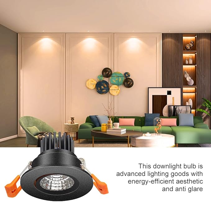 LightingWill 2inch LED Dimmable Downlight, 3W COB Recessed Ceiling Light, Ultra Warm White 2700K, CRI80, 25W Halogen Bulbs Equivalent, Black (4Pack)