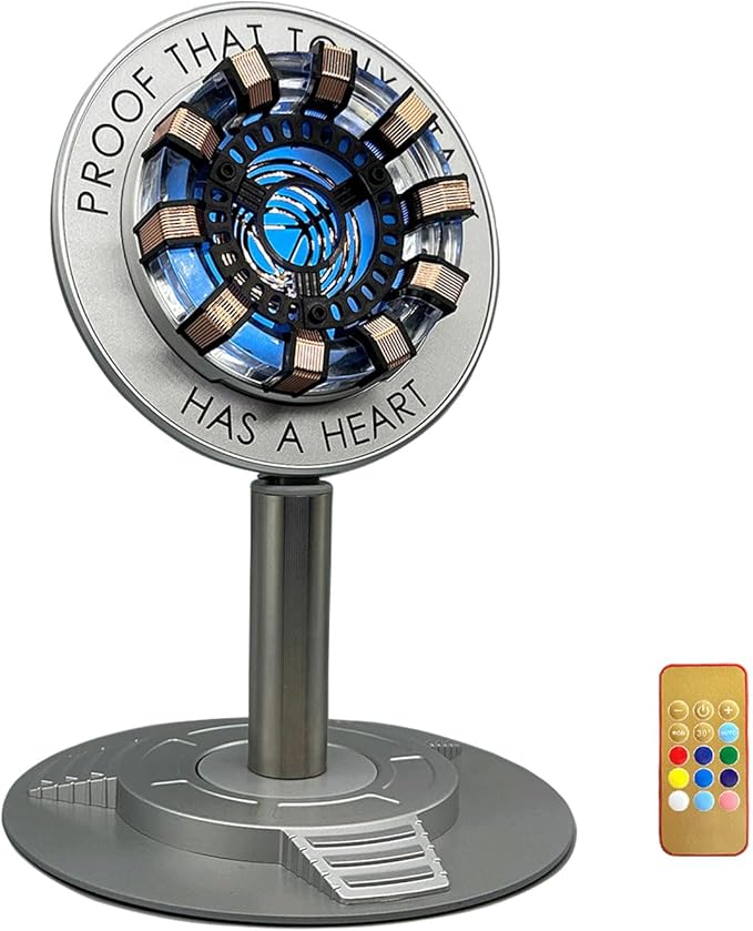 Moonacy Arc Reactor Light, Rechargeable Superhero Lamp, Multi-Color Cute Table Decor, Gifts for Him(Touch/Remote).