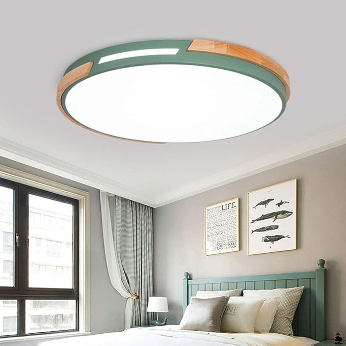 American Minimalist LED Ceiling Lamp Living Room Ultra-Thin Modern Bedroom Ceiling Recessed Lamps Round Solid Wood Kitchen Corridor Ed Ceiling Lamp 40cm 30cm 50cm