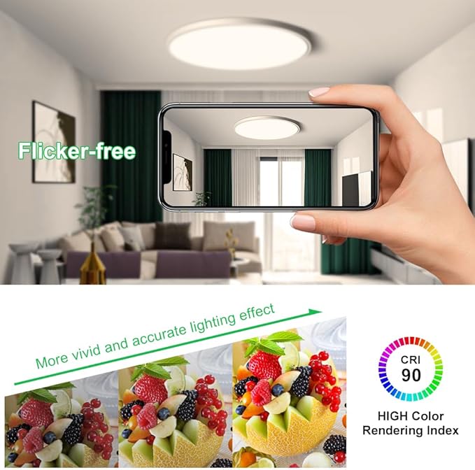 LEDLightsWorld 15.7inch LED Ceiling Light Flush Mount, 32W LED Ceiling Light, 4000K Round Flat Panel Light Fixture, Bright LED Ceiling Light for Bedroom, Living Room, Dining Room