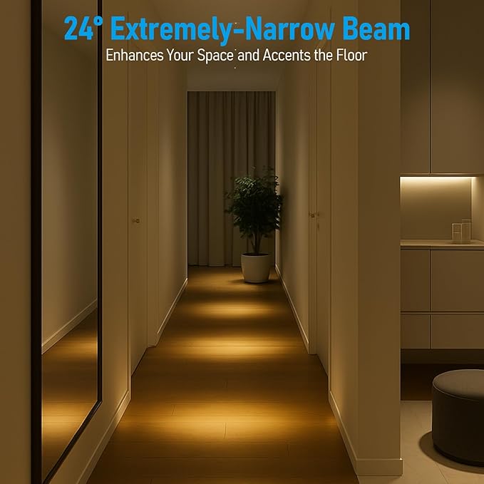 TORCHSTAR 3 Inch 5CCT LED Micro Pinhole Recessed Lights with J-Box, 24° Ultra-Narrow Trim Recessed Ceiling Spotlight, IC Rated, Dimmable, Anti-Glare, CRI 90, 2700-5000K, ETL FCC, Pack of 2