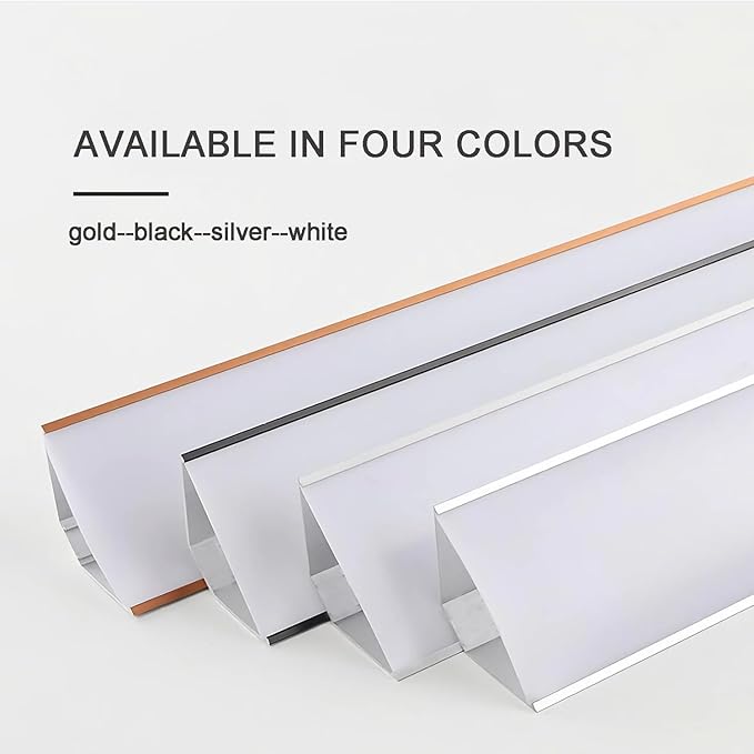 JARBIH Led Aluminum Profile for Ceiling Wall Decoration, 1M/3.3ft 6cmx6cm Top Corner Strip Line Luminous Ceiling Free Lamp Internal Channel Linear for Living Room Home (Gold, 10 Pack)