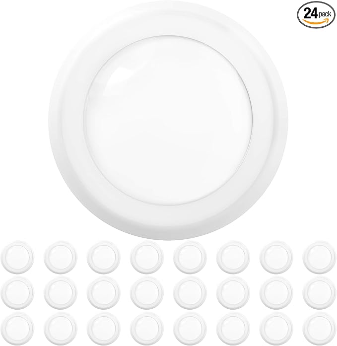 Sunco 24 Pack 5/6 Inch LED Disk Lights, Disc Lights Ceiling, LED Flush Mount Recessed Can Lighting, 1050 LM, 2700K Soft White, Dimmable, 15W=75W, Damp Rated ETL