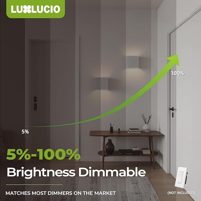 Indoor Outdoor Up and Down Wall Sconce, 5%-100% Dimmable 18W, 5 Color Temperature Selectable (2700K-5000K), Modern Lighting for Living Room/Porch, CRI90+, 120V-277V, ETL FCC Certified