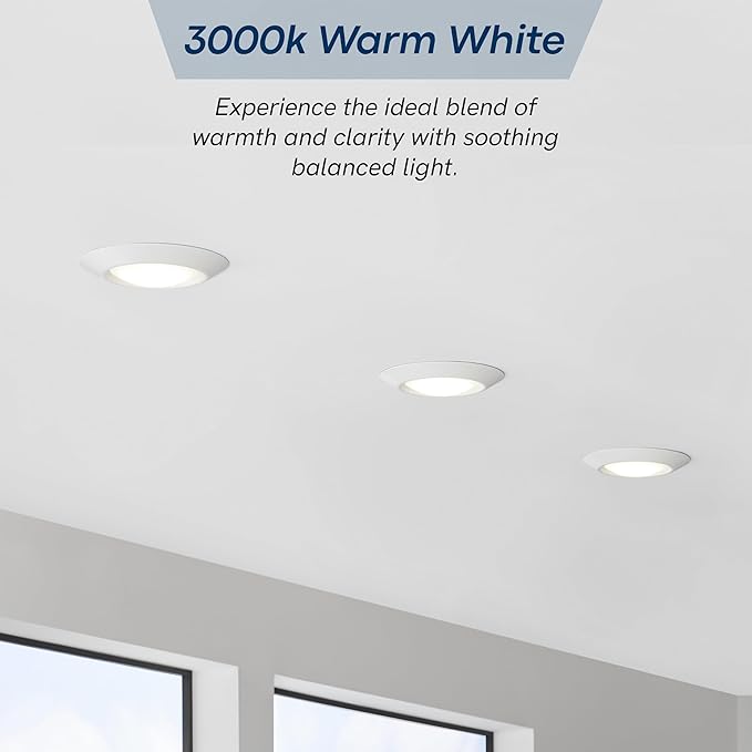 Sea Gull Lighting 14550S-15 Generation Lighting Traverse Lyte Round 6 in. 3000K, Canless Integrated LED Recessed Light, 925 Lumens, 90 CRI, T24 Complaint, Wet Rated in White Finish (1)