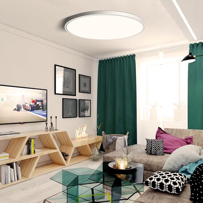 LEDLightsWorld 15.7inch LED Ceiling Light Flush Mount, 32W LED Ceiling Light, 4000K Round Flat Panel Light Fixture, Bright LED Ceiling Light for Bedroom, Living Room, Dining Room