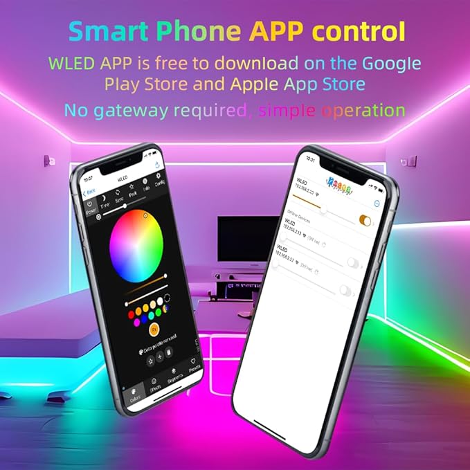 Waterproof ESP32 WLED Controller with Mic , Project for Pool Boat Landscape Outdoor Lights IP65 Dynamic RGB IC DIY Lighting WiFi APP Control for WS2812B DC5-24V RGBW LED Controller (1 Channel)