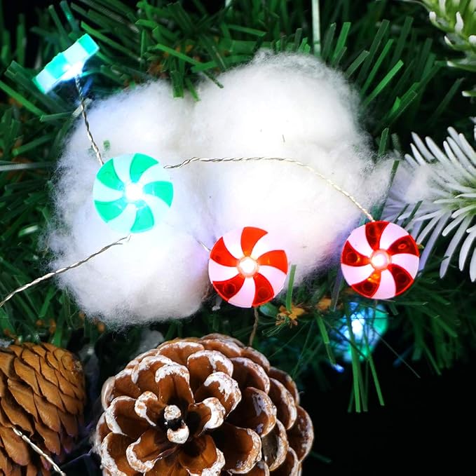 BOHON Candy Decorative Lights String Lights Battery Operated 10ft 30LEDs | LED Fairy Lights with Remote Sweet String Lights for Bedroom Thanksgiving Indoor Halloween Christmas Tree Decor (Multicolor)