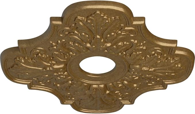 Ekena Millwork CM17PEPASDecorative Ceiling Medallions Modeled After Original Historical Patterns & Designs, Pale Gold