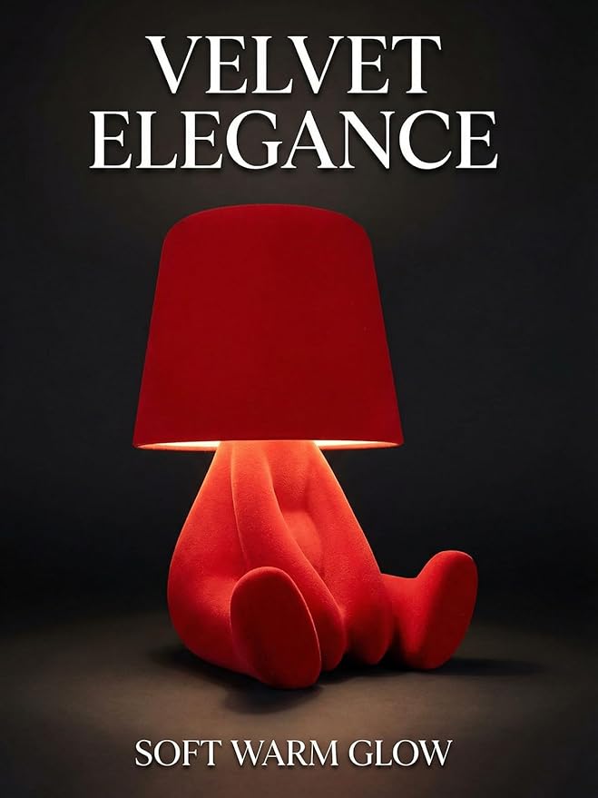 Bedside Touch Control Table Lamp, Golden Decor Thinker Statue LED Table Lamp with USB Port, 3 Way Dimmable Modern Night Light Nightstand Lamp for Home Living Room Office Shelf Decor (red-C)