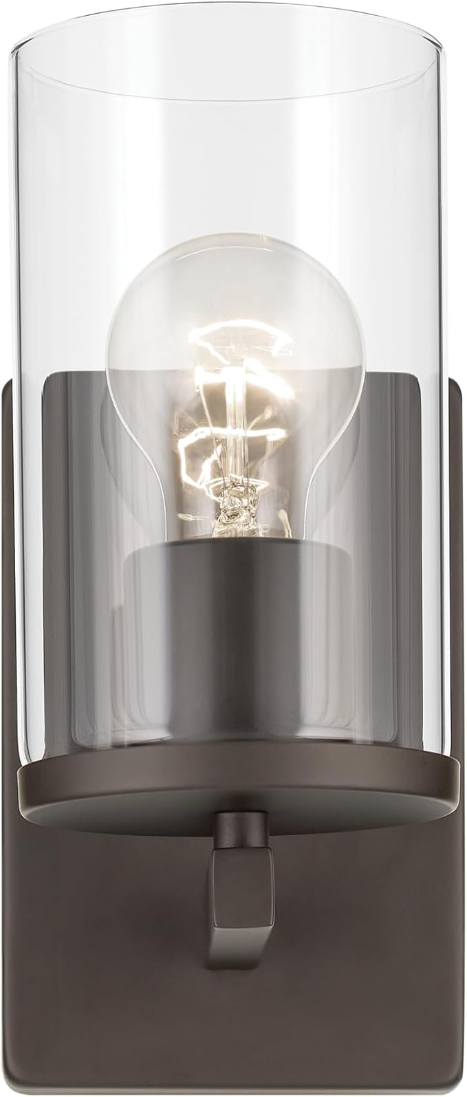 Kichler Crosby 4.5" 1-Light Wall Sconce Bathroom Vanity Light Fixture with Clear Glass in Olde Bronze for Bathroom, Powder Room, Hallway, Kitchen, Bedroom (4.5" x 9.25"), 45495OZCLR