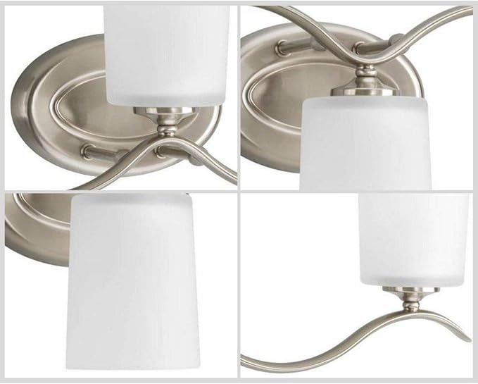 Inspire Collection 3-Light Etched Glass Traditional Bath Vanity Light Brushed Nickel