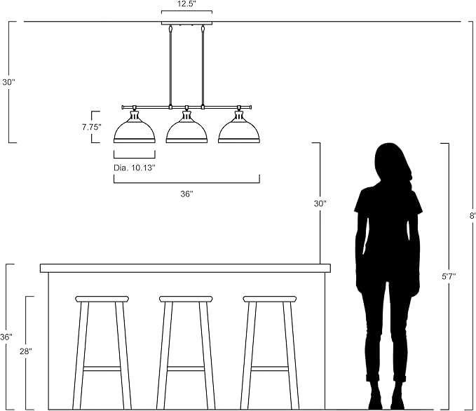 JONATHAN Y 36" Oil Rubbed Bronze 3-Light Iron Linear Pendant Light, Industrial Modern Farmhouse Fixture for Kitchen Island Dining Room, Adjustable Height, LED Bulbs Included JYL1117A