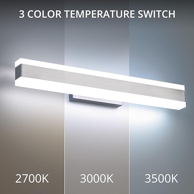 Modern Forms Cinch 19in LED Bathroom Vanity or Wall Light 3-CCT 2700K-3000K-3500K Set to 3500K in Brushed Nickel