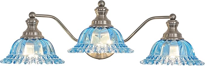 XIEDUN Brushed Nickel 3 Light Vanity Light Vintage Bathroom Vanity Light Fixture