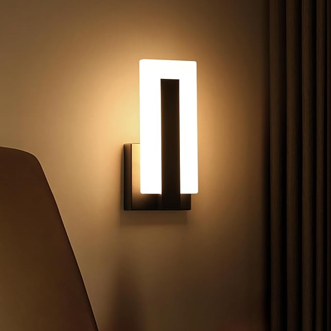 Hardwire Modern Wall Sconces with 7W Acrylic LED Wall Light Brightness Suitable forBedroom, Bathroom, Living Room, Porch, Staircase, Cafe, Hotel (Warm White 3000K 1 Pack)