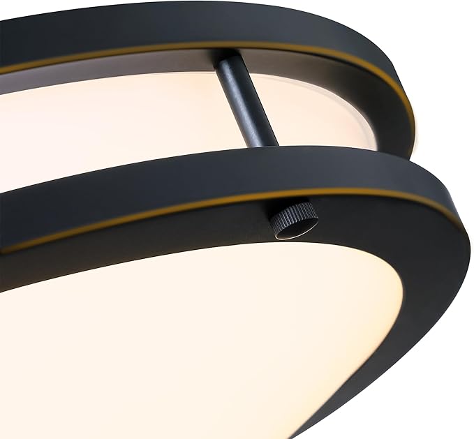 16 Inch Oil Rubbed Bronze LED Ceiling Light 3000K/4000K/5000K Dimmable 16in Round Flush Mount Ceiling Lights Oil Rubbed Bronze Bathroom Bedroom Ceiling Light Fixture for Hallway Entrance,25W