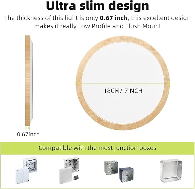 hepside 4PACK Flush Mount LED Ceiling Light Fixture 5CCT 7Inch 15W & 100W Equivalent Closet Light Fixture,Small Round Slim Surface Ceiling Lamp for Hallway,Bathroom,Bedroom,Kitchen,Interior