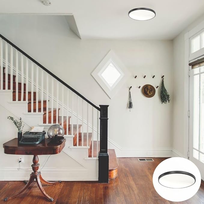 Juno 14 Inch Round LED Flush Mount Ceiling Light, Low Profile Modern Ceiling Light Fixture, Selectable 2700K/3000K/3500K/4000K/5000K Color Temperature, Dimmable, White (FMLR 14IN SWW5 90CRI WBT M4)
