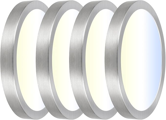 Hlite Dimmable 4pack 9 inch Flush Mount LED Ceiling Light Fixture,18W 1800LM Super Slim 3000K/4000K/5000K 3CCT Selectable,Dimmable Flush Mount Ceiling Light for Kitchen,Bedroom (Brushed Nickel)