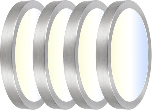 Hlite Dimmable 4pack 9 inch Flush Mount LED Ceiling Light Fixture,18W 1800LM Super Slim 3000K/4000K/5000K 3CCT Selectable,Dimmable Flush Mount Ceiling Light for Kitchen,Bedroom (Brushed Nickel)