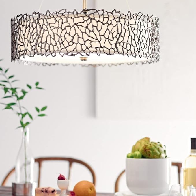 Kichler 43347CLP Silver Coral Chandelier/Pendant 4-Light, Classic Pewter