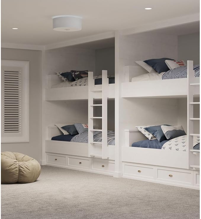Progress Lighting Inspire Collection 2-Light Ceiling Light, Flush Mount Ceiling Light Fixture with Summer Linen Light Shade for Interior Kitchen Lights, Hallway, 13" by 5.5", Brushed Nickel