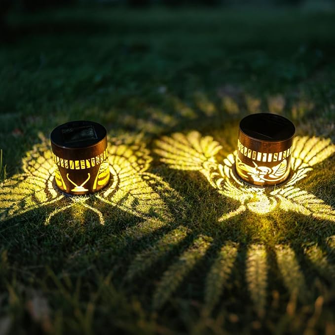 Solar Lantern Outdoor Waterproof Hummingbird 2 Pack Garden Decor Gifts for Women Mom Grandma