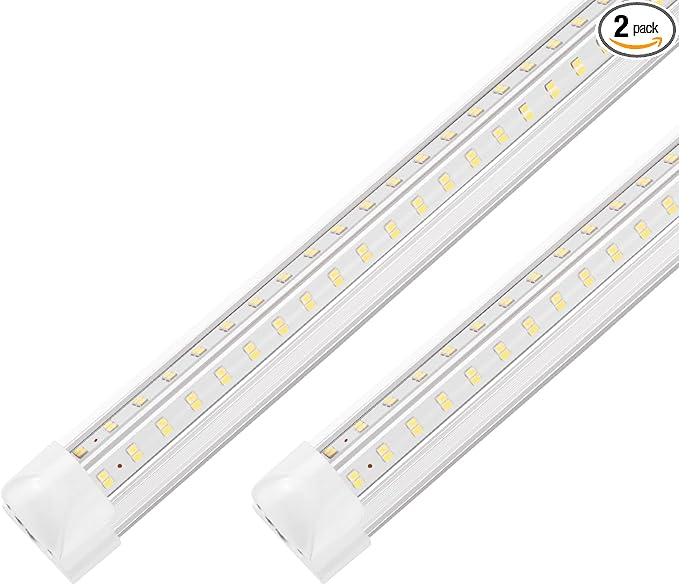 Led Shop Lights,4FT LED Light 50W 6500K 7000LM Led Daylight,Garage Light Linkable Clear Cover Integrated V-Shape for Garage Warehouse Workbench Workshop(2-Pack)