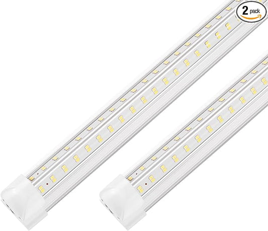 Led Shop Lights,4FT LED Light 50W 6500K 7000LM Led Daylight,Garage Light Linkable Clear Cover Integrated V-Shape for Garage Warehouse Workbench Workshop(2-Pack)