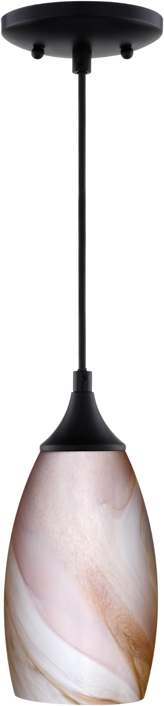 VAXCEL Milano Bronze Mini Pendant Ceiling Light Amber Swirl Glass