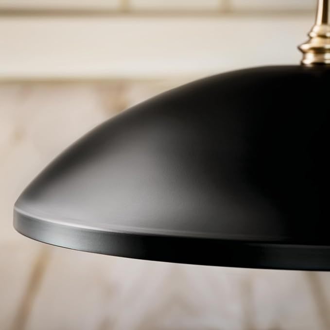 Kichler Delarosa 1-Light Pendant, Updated Traditional Light in Black and Champagne Bronze, Sloped Ceiling Compatible, for Your Kitchen, Dining Room or Hallway (12.75" x 20.25"), 52638BK