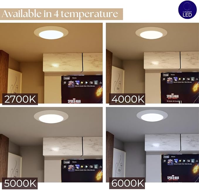 7.5" Dimmable LED Disk Light Flush Mount | Ceiling Light Fixture | LED Lights| 16.5W (120W Equivalent), 120V, 5000K| Wet Location | 4/6" J-Box (Bright White, 6 Pack)
