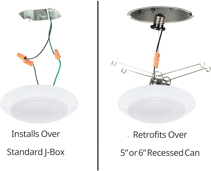 WAC Lighting Disc 6in LED Round Flush Mount with Recessed Retrofit Kit 5-CCT Selectable 2700K-3000K-3500K-4000K-5000K 15W 950 Lumens in White (Pack of 24)